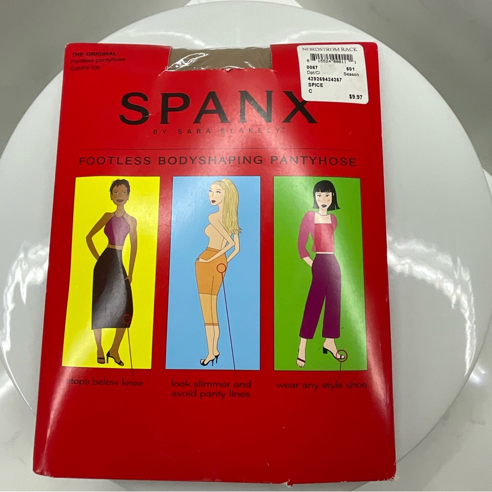 Spanx footless bodyshaping control top pantyhose size C Spice NWT